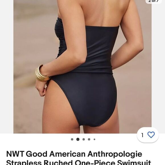 Good American Strapless Ruched One-Piece Swimsuit
Size 3. NWT - Picture 5 of 6